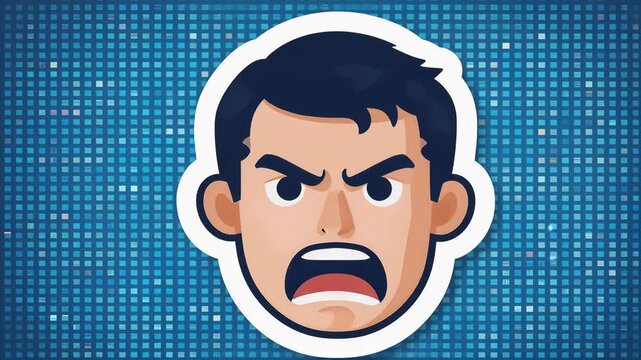 Angry Man Expresses Frustration with Facial Expressions