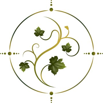 lor variation of a minimalist botanical vector logo Featuring a cascading vine symbolizing natural growth, connection, movement, and adaptability. 