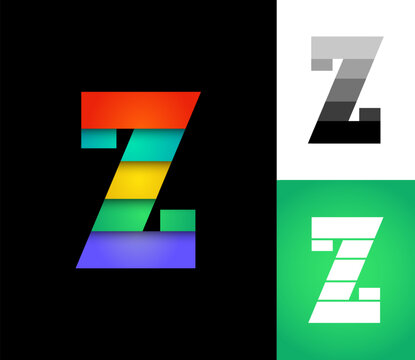 Letter Z set, alphabet 3D font, perfect for logo brand design, vector illustration 10EPS