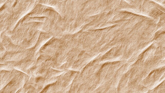 Crumpled brown paper texture creating an organic background surface with rough natural patterns and fibrous