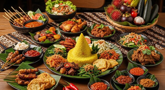Variety of indonesian dishes