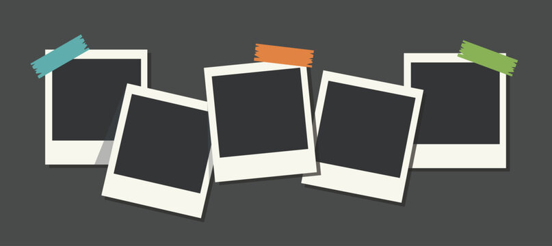 Polaroid Photo Frames with Colorful Tape	
