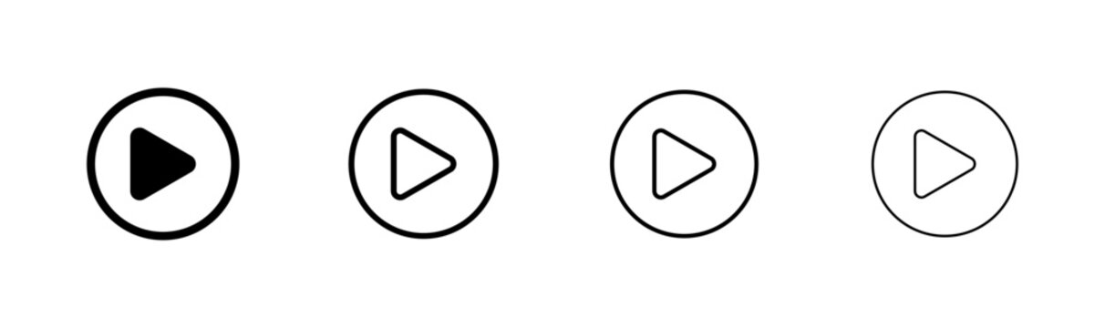 Play icon logo design. Play button sign and symbol