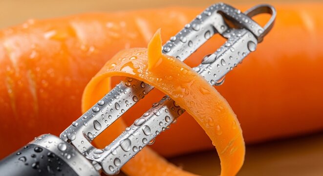 Vegetable peeler carrot preparation