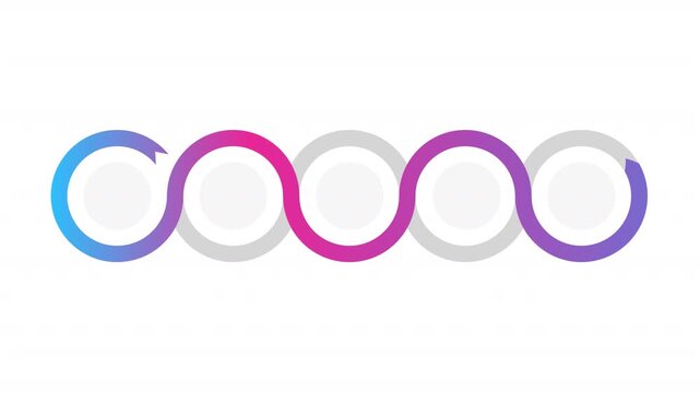 E marketing tools purple gradient horizontal animated infographic template. Online campaign 5 step process motion graphic. Empty placeholder animation. Blank diagram layout loop with options