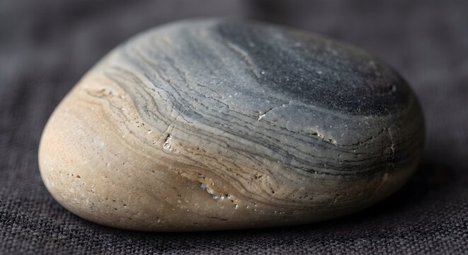 Smooth Natural Striped River Stone Macro Texture Background
