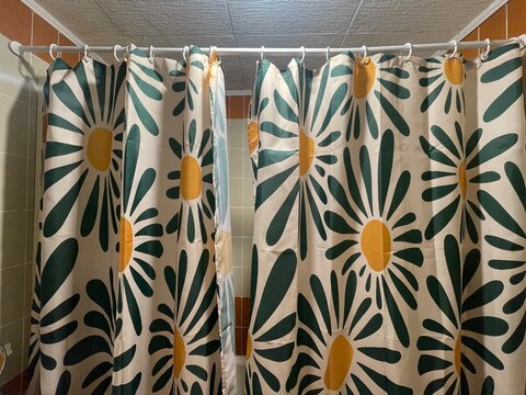 Cortina de ducha impermeable, ba&ntilde;o y visillo con barra, anilla y gancho shower curtain decoraci&oacute;n flor ba&ntilde;era, ducha y servicio
