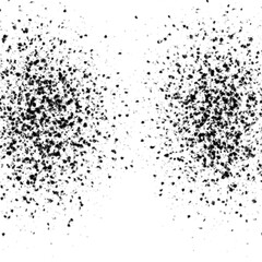 Obraz premium Black particles explode against stark white background