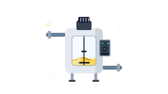Industrial Mixing Machine Processing Liquid in Clean Environment