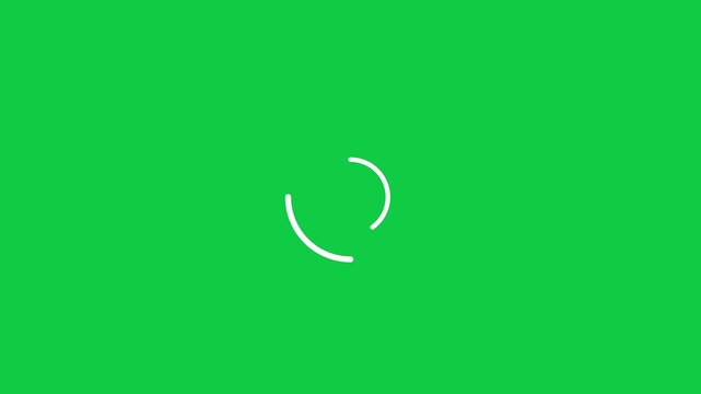 Minimal seamless looping double ring spinner user interface animation on a green chroma key background
