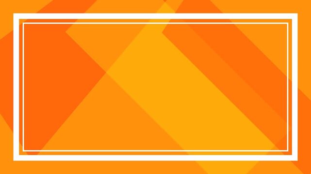 Abstract orange geometric background with white rectangular frame