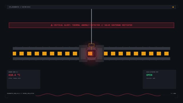 Temperature monitoring video displaying thermal spike and valve changes