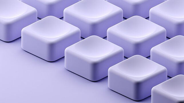 Rows of soft, rounded lavender cubes with subtle indentations, arranged diagonally