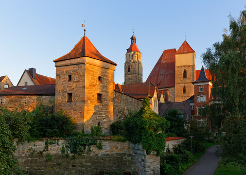 Germany, Weissenburg, view to Heathen Tower and St. Andrew