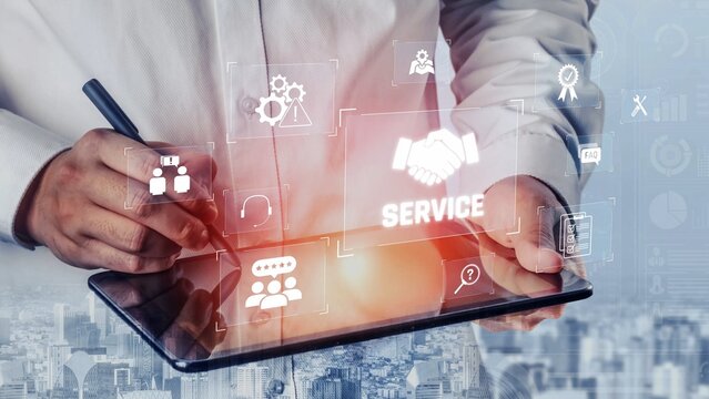 Customer service and support workflow with cooperation, communication, maintenance, and checklist icons for efficient service operation and user satisfaction Marrow