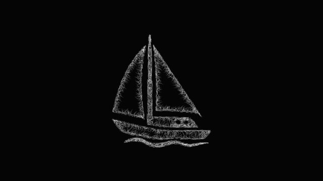 Sketch sailing icon animation - smooth progressive reveal