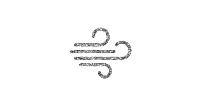 Sketch wind breeze icon animation - smooth progressive reveal