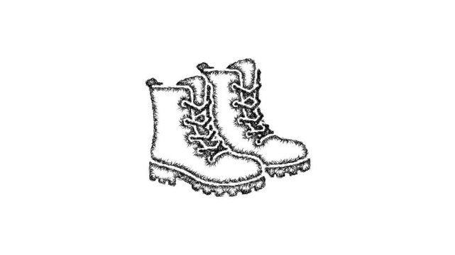 Sketch boots icon animation - smooth progressive reveal