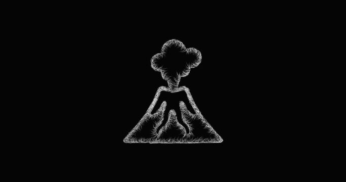 Sketch volcano icon animation - smooth progressive reveal