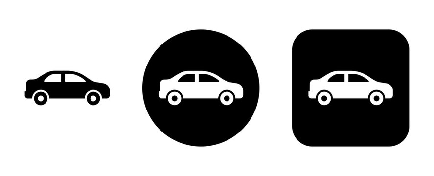 Car vector set with vehicle, automobile, transport, driving and road symbols for navigation apps, automotive websites, travel platforms, maps and digital interfaces.