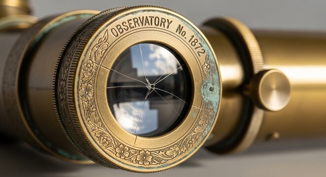 Vintage brass telescope optics