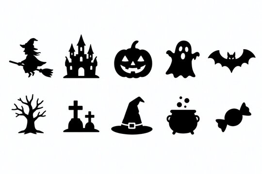 ハロウィン シルエットピクトグラム10種セット