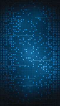 A digital system organizing data against a dark blue background.