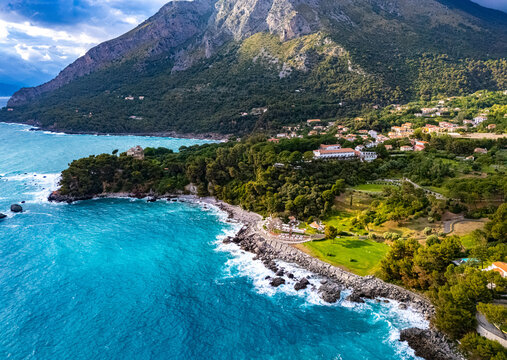 The coast near the town of Maratea, in the province of Potenza, Basilicata, Italy.