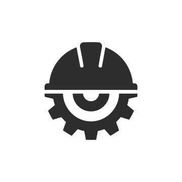vector illustration of Hard hat with gear icon flat design Vector, illustration , Labour Day, Happy Labor Day, Labor Day, Labour day icons set