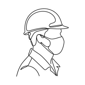 vector illustration of Person wearing hard hat and protective face mask Vector, illustration , Labour Day, Happy Labor Day, Labor Day, Labour day icons set