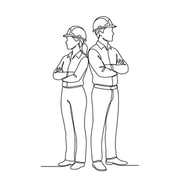 vector illustration of Two construction workers standing with arms crossed Vector, illustration , Labour Day, Happy Labor Day, Labor Day, Labour day icons set