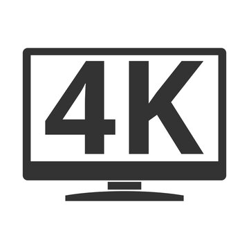 4K resolution icon isolated on transparent background