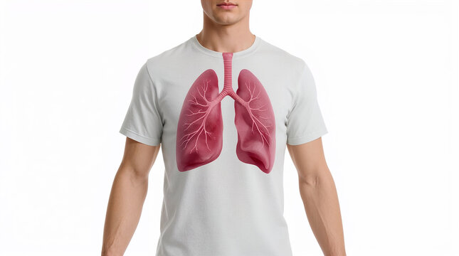 Photorealistic medical conceptual image of an adult torso shown from the front, representing body awareness, wellness and healthcare.