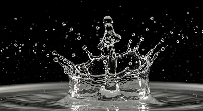 Water drop crown splash