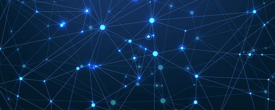 Global network connection concept. Big data visualization. Social network communication in the global computer networks. Internet technology. Business. Science. Vector illustration
