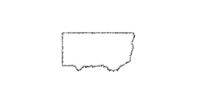 Sketch Clinton outline map animation - smooth progressive reveal