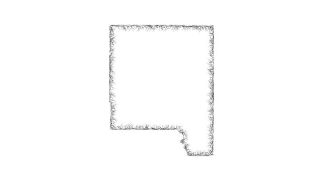 Sketch Johnson outline map animation - smooth progressive reveal