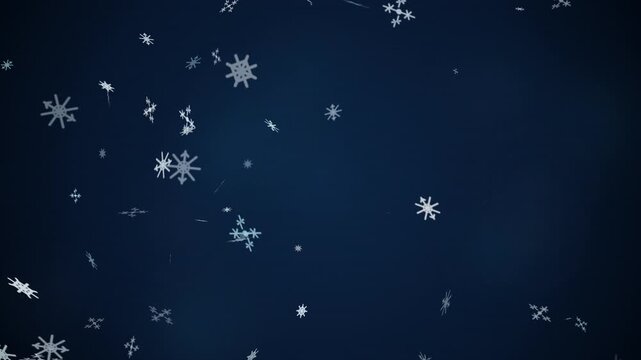 Blue ethereal Christmas snowfall 3D parallax loop background