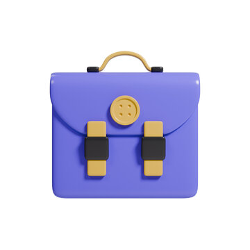 3D Render of a Briefcase and Icon Illustration