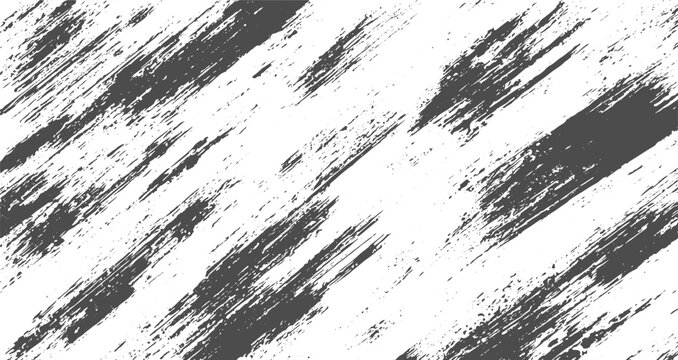 Abstract Black and White Brush Pattern, Seamless Grunge Texture with Hand Painted Strokes, Rough Edges, Ink Splatter, Grain, Scratches and Vintage Effect.