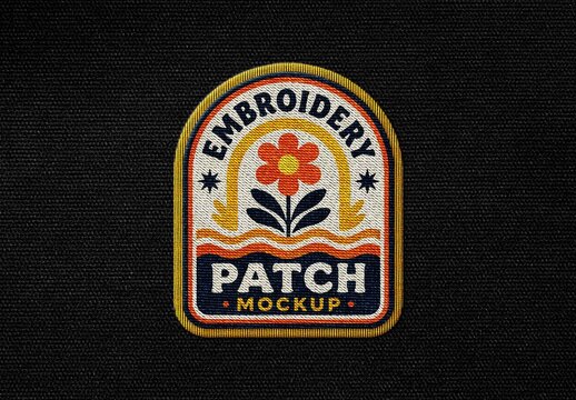 Embroidery Patch Mockup For Branding And Apparel Design