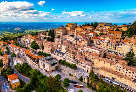 View of San Marino, a microstate on the Italian Peninsula