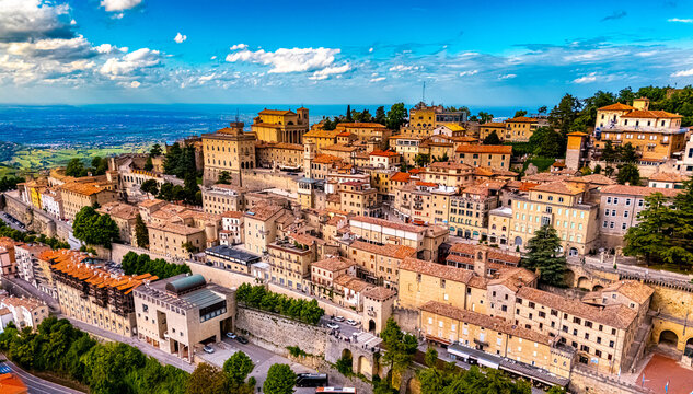 View of San Marino, a microstate on the Italian Peninsula