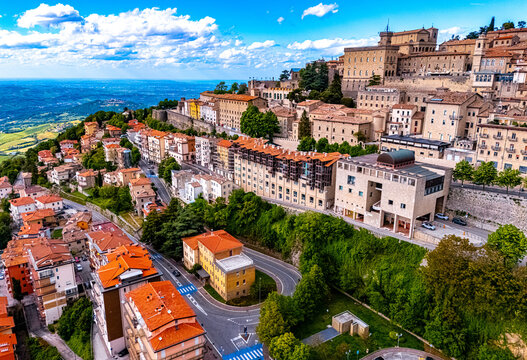 View of San Marino, a microstate on the Italian Peninsula