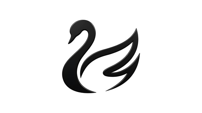 Minimalist black swan silhouette logo on white background.