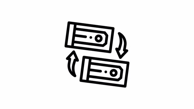 Server Migration minimalist stroke animation
