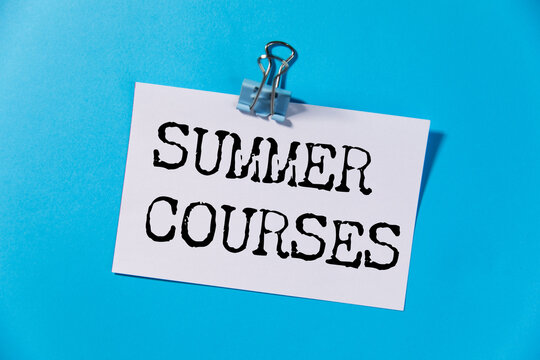 SUMMER COURSES text on paper
