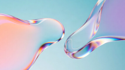 Fototapeta premium Abstract flowing liquid ribbons in vibrant gradient background with soft lighting