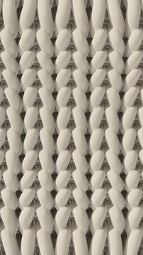 Chunky knit wool background, cream knitted texture with slow breathing wave, seamless vertical loop