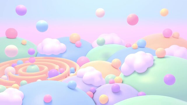 Colorful ball playground animation. (loop)